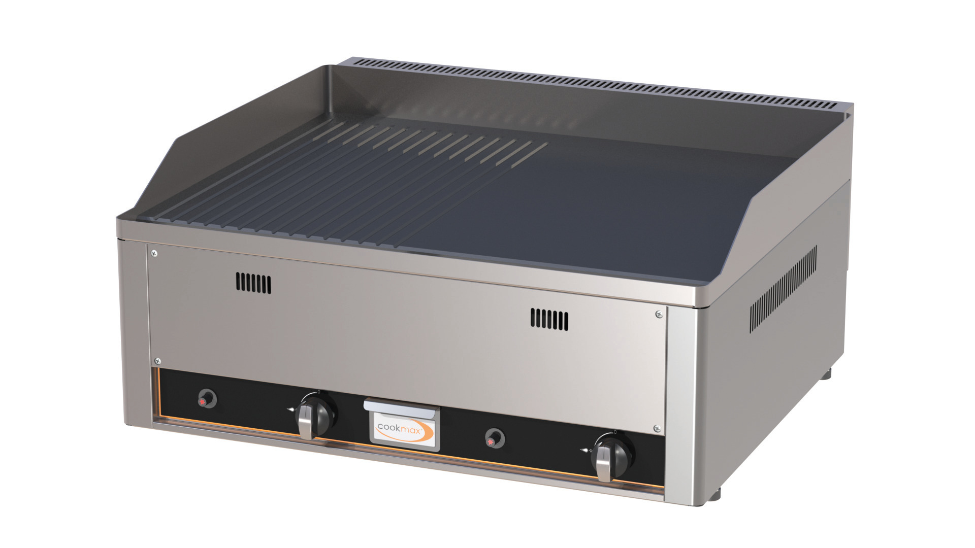 Gas-Grillplatte 1/2 glatt 1/2 gerillt