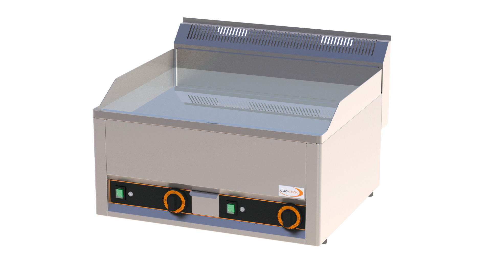 Elektro-Grillplatte rau verchromt 2 Heizzonen