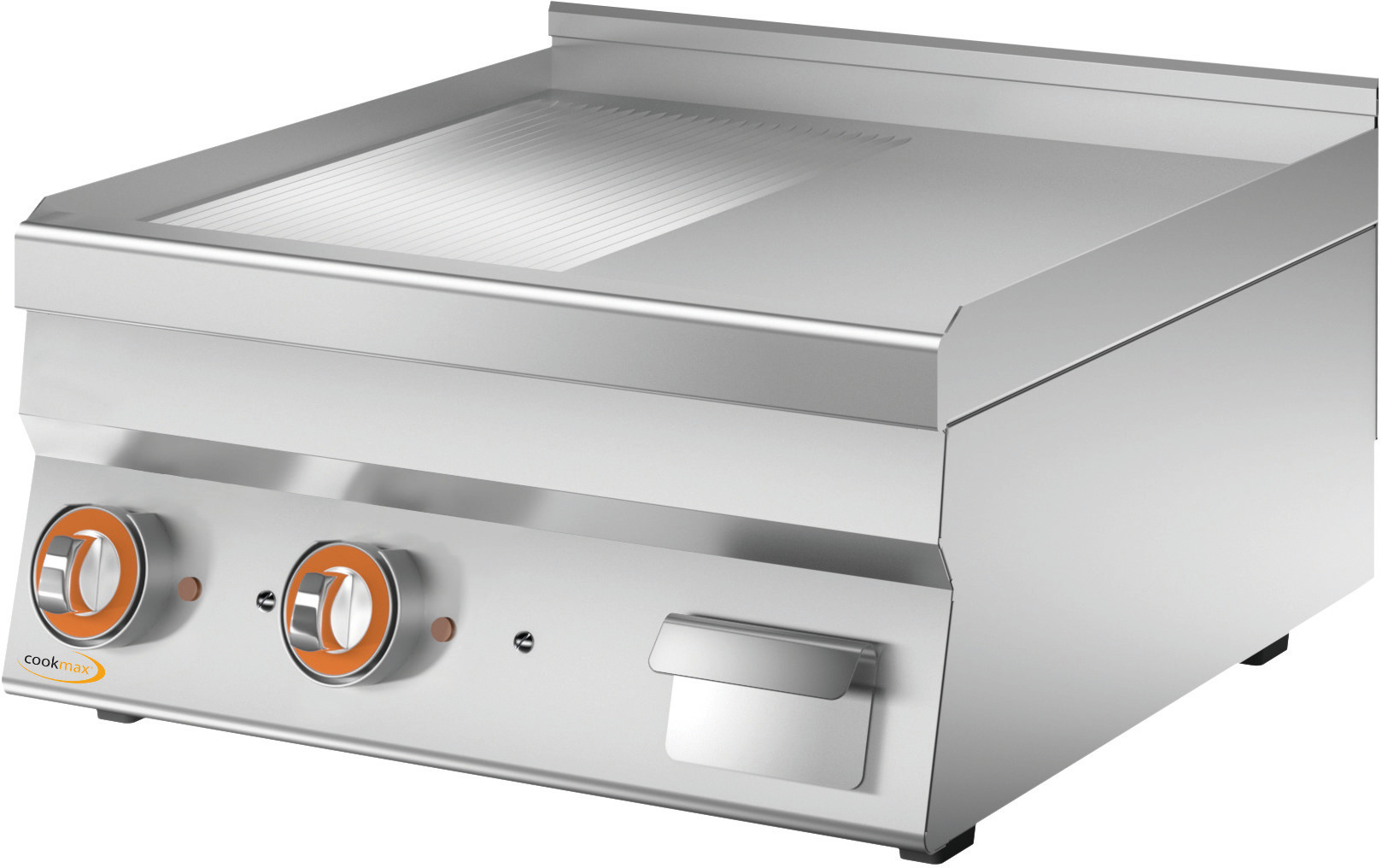 Elektro-Grillplatte gerillt Edelstahl