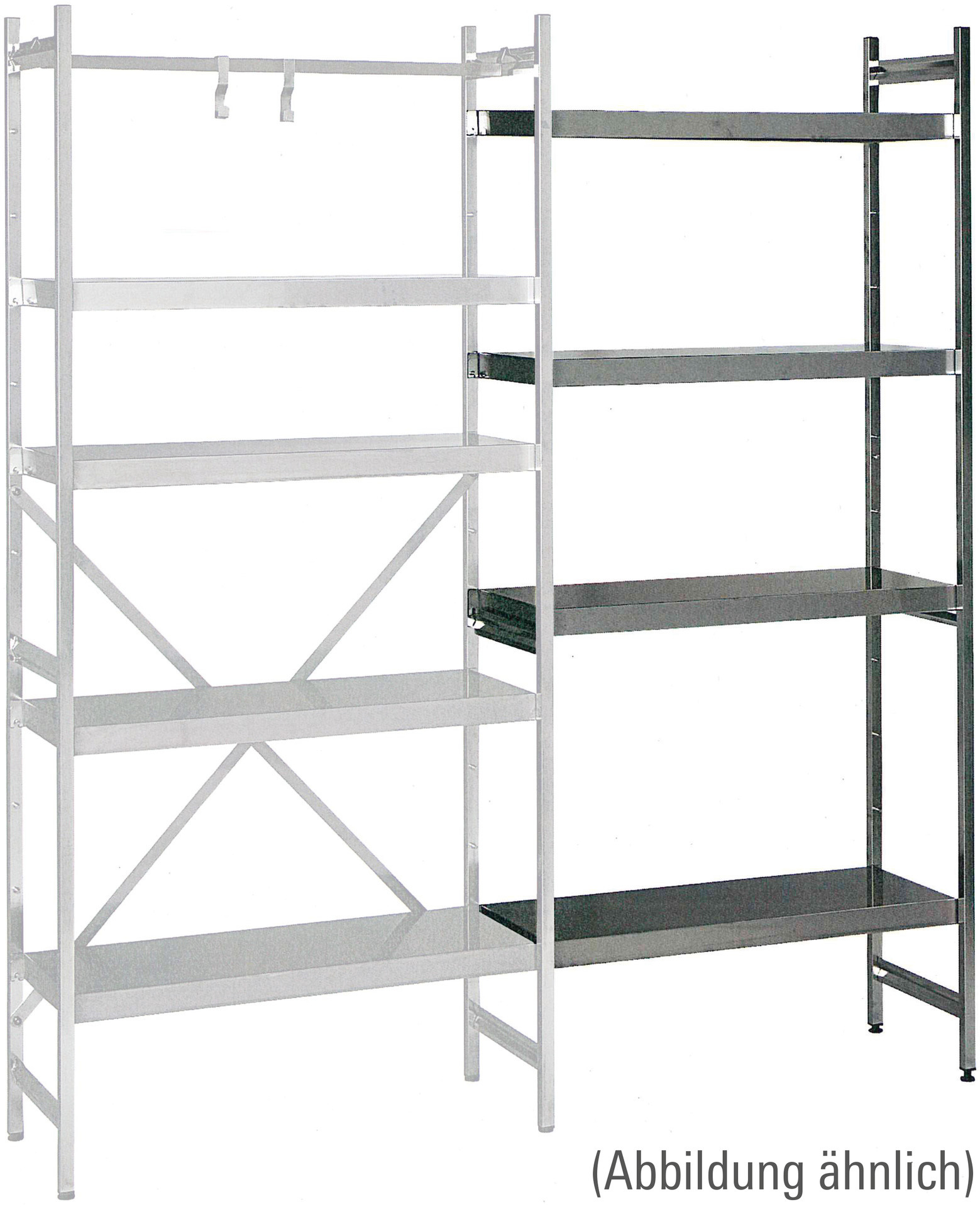 Edelstahl-Anbauregal 775x500x1800mm