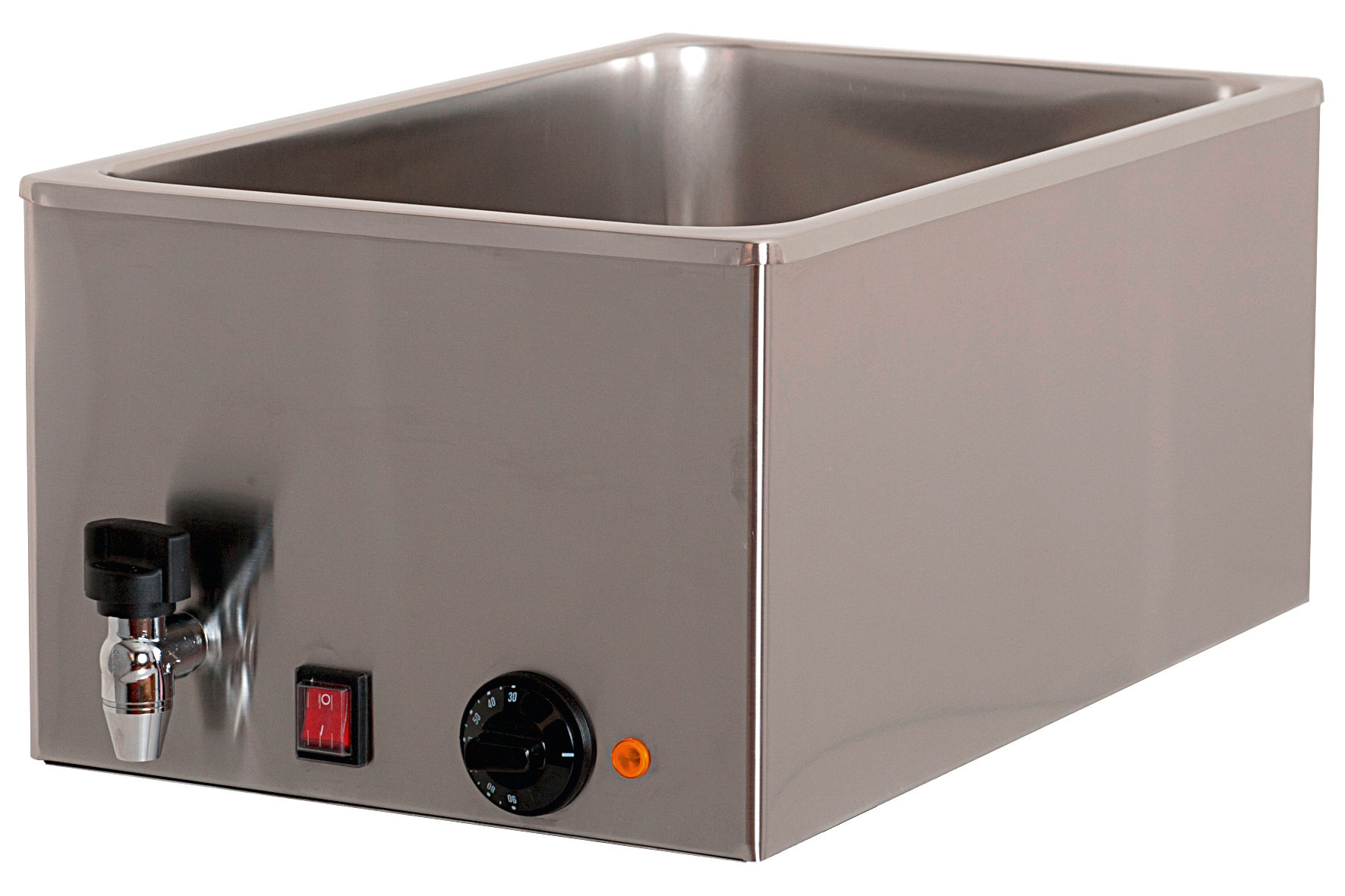 Elektro-Bain-Marie 1 x GN 1/1 H=150 mm Ablaufhahn 340 x 540 x 250 mm