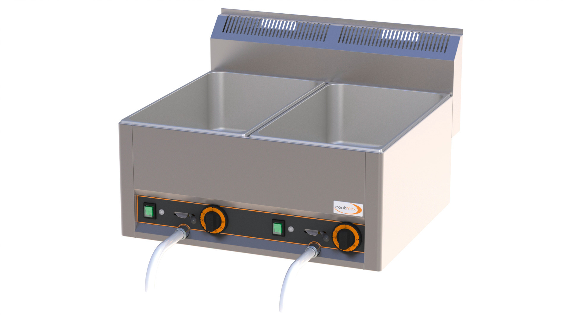 Elektro-Bain-Marie, 2 x GN 1/1 H=150 mm Ablaufhahn 660 x 600 x 290 mm