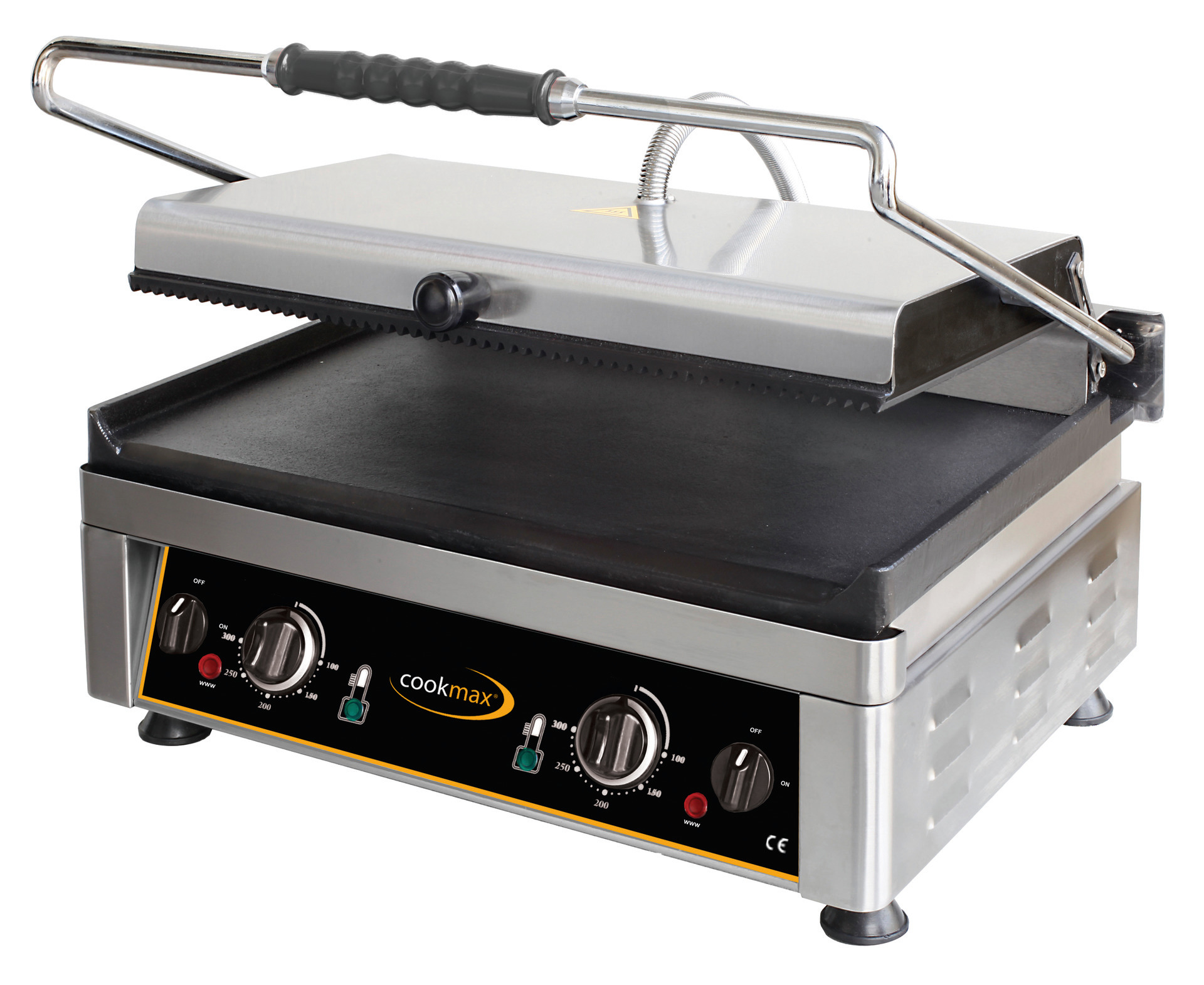 Elektro-Kontaktgrill oben gerillt + unten glatt 510 x 500 x 300 mm