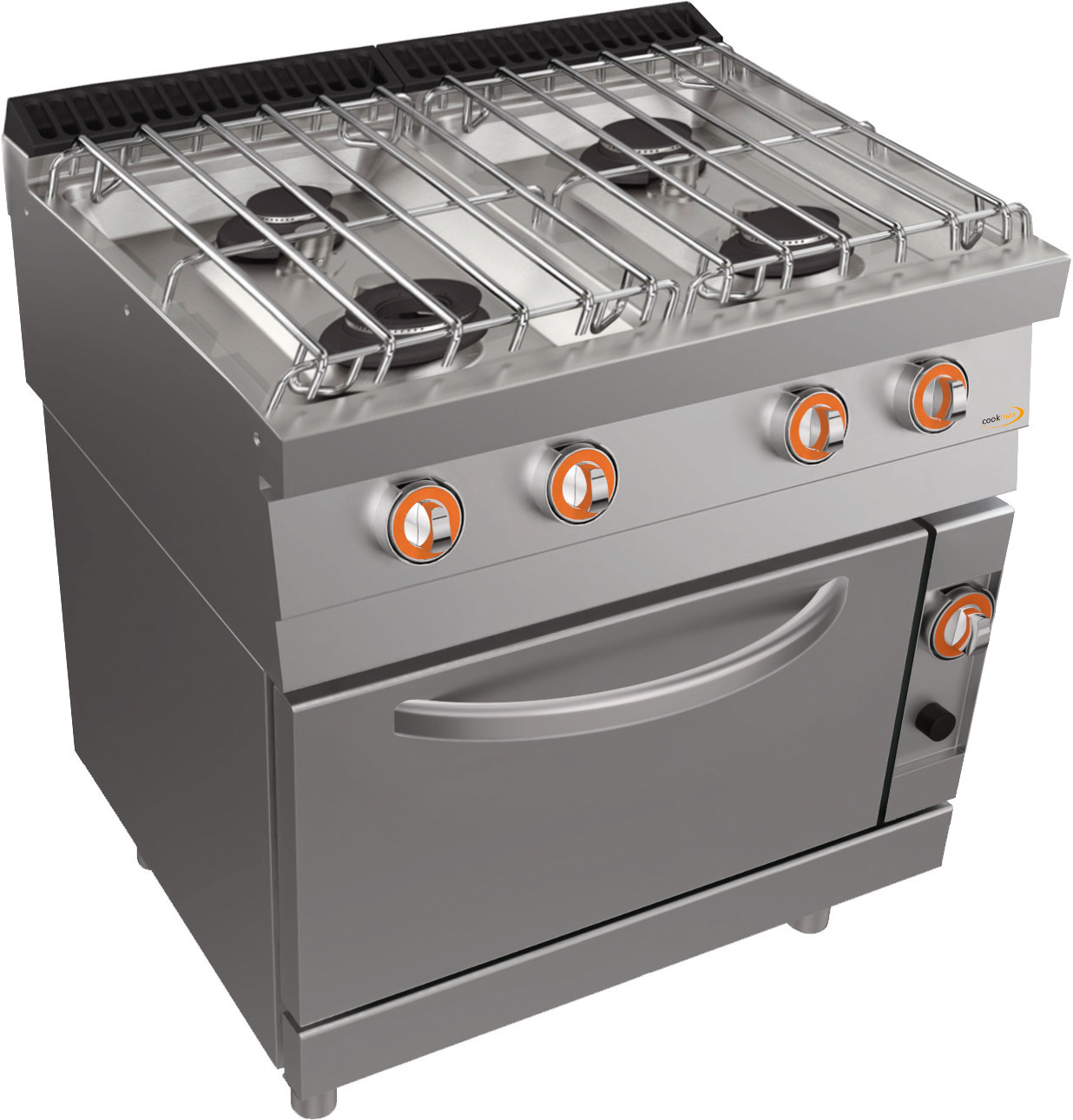 Gas-Herd, 4 Brenner Gas-Backofen GN 2/1