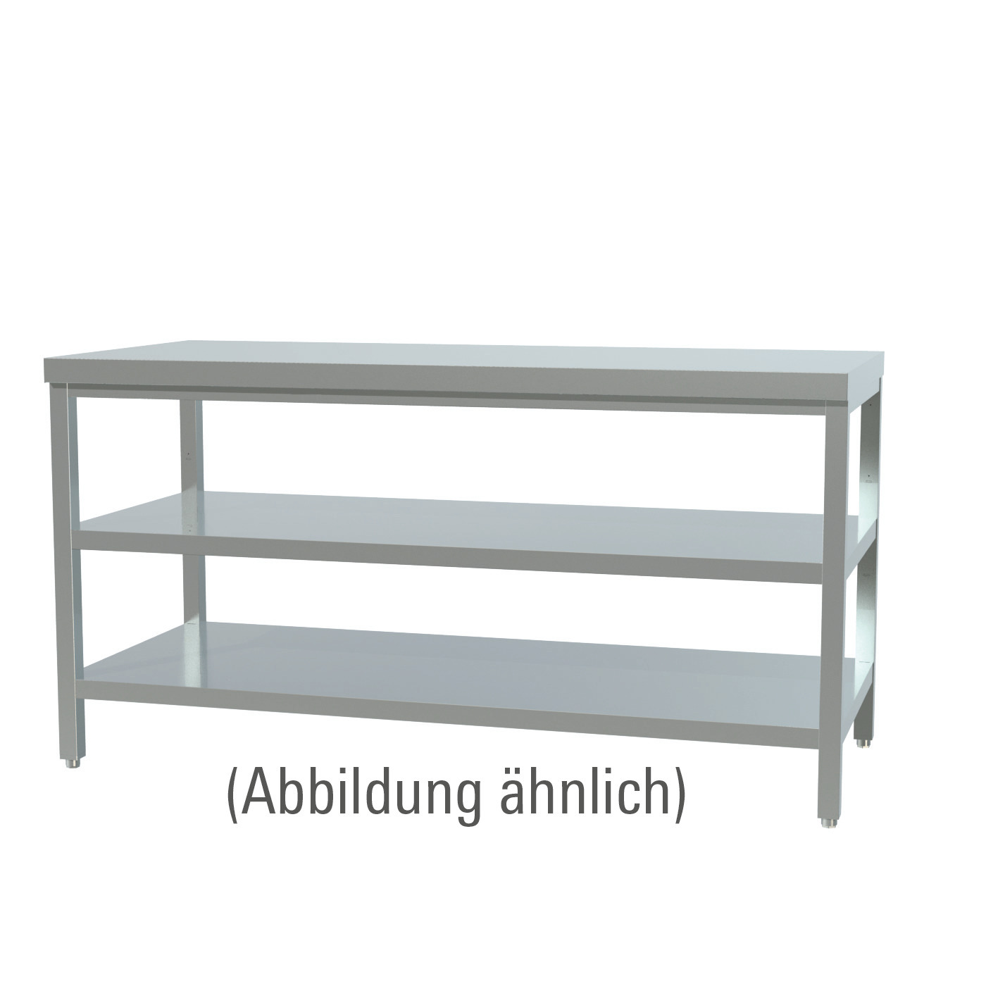 Arbeitstisch verschweißt 2 Böden ohne Aufkantung 2000 x 600 x 850 mm
