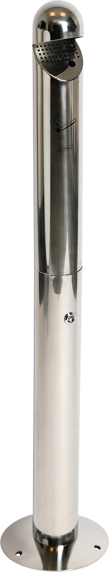 Standascher-Säule überdacht 1,1 l rund Edelstahl 176 x 176 x 920 mm