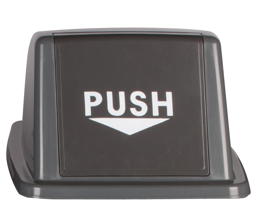 Deckel "PUSH" Klappe grau für Wertstoffsammler