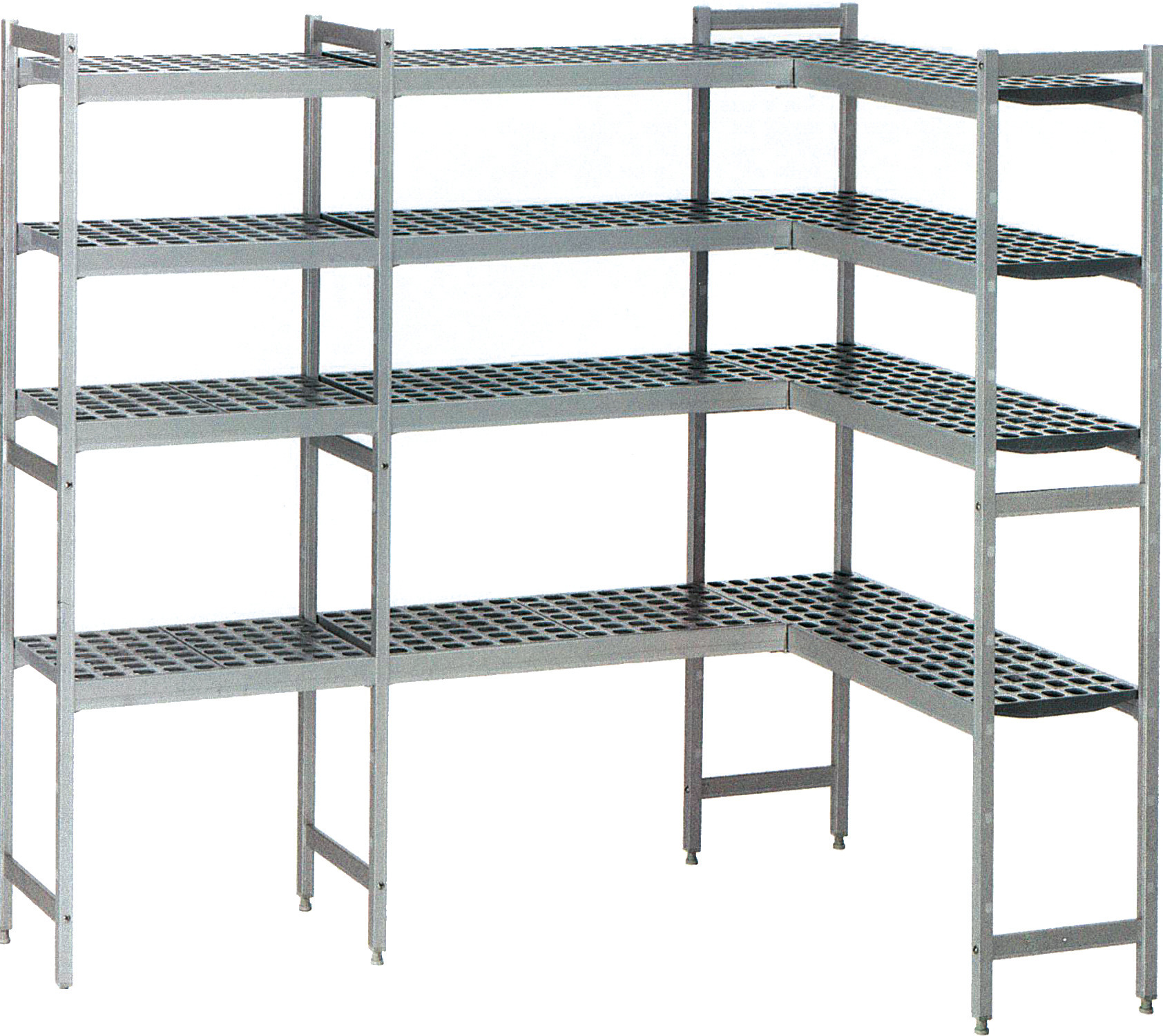 Kühlzellenregal, 4 Etagen, U-Form , passend zu Kühlzelle 661063, 661076