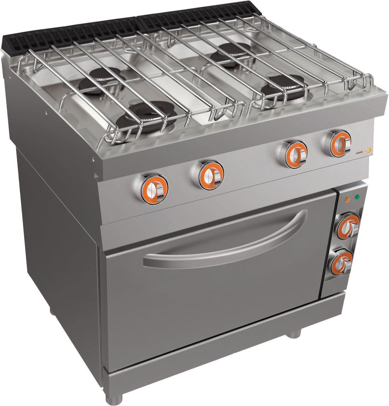Gas-Herd, 4 Brenner Elektro-Backofen GN 2/1