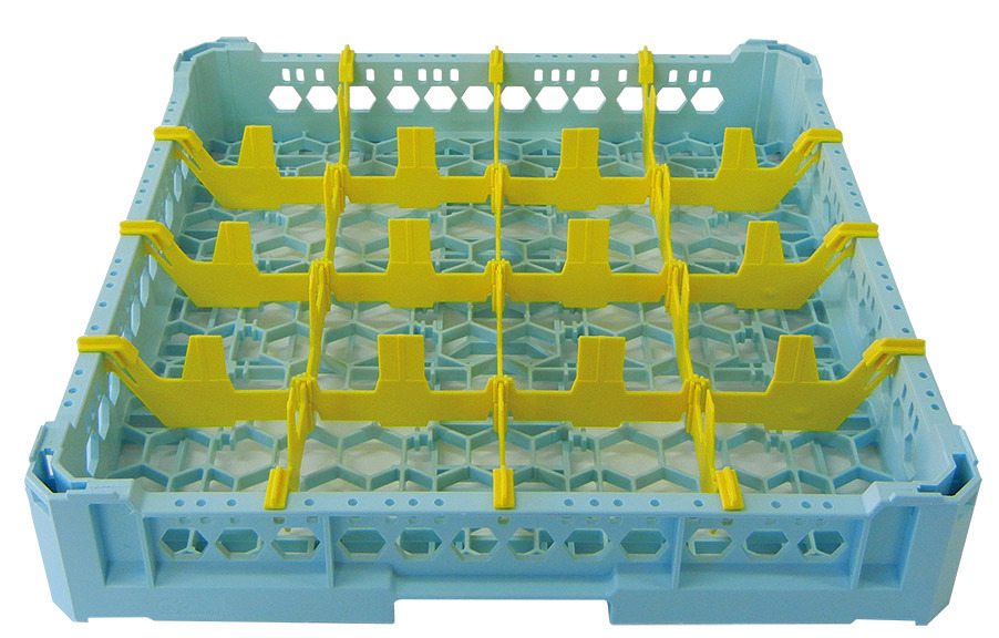 Gläserkorb 16 Fächer 113 x 113 mm Glashöhe max. 65 mm / 500 x 500 mm