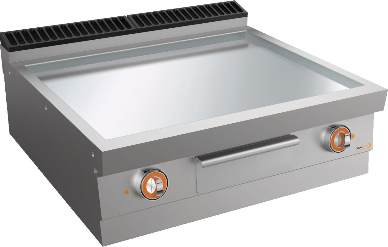 Elektro-Grillplatte, glatt, verchromt, 2 Heizzonen