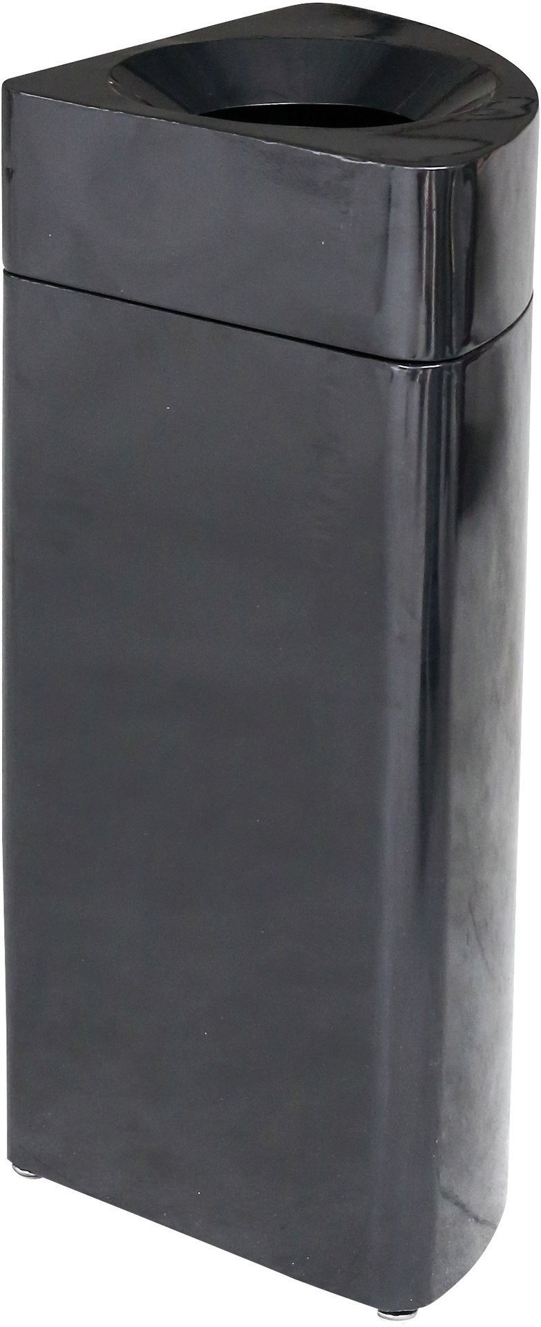 Selbstlöschender Abfalleimer 40 l, 1/4 Kreis, schwarz