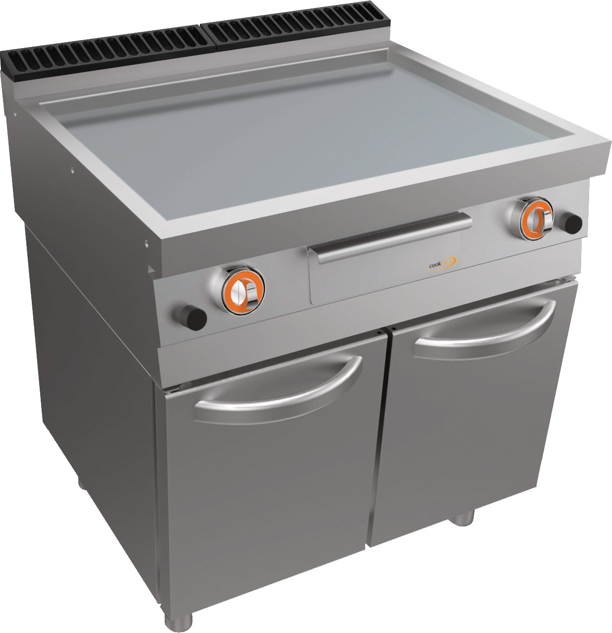 Gas-Grillplatte, glatt, Unterbau Türen