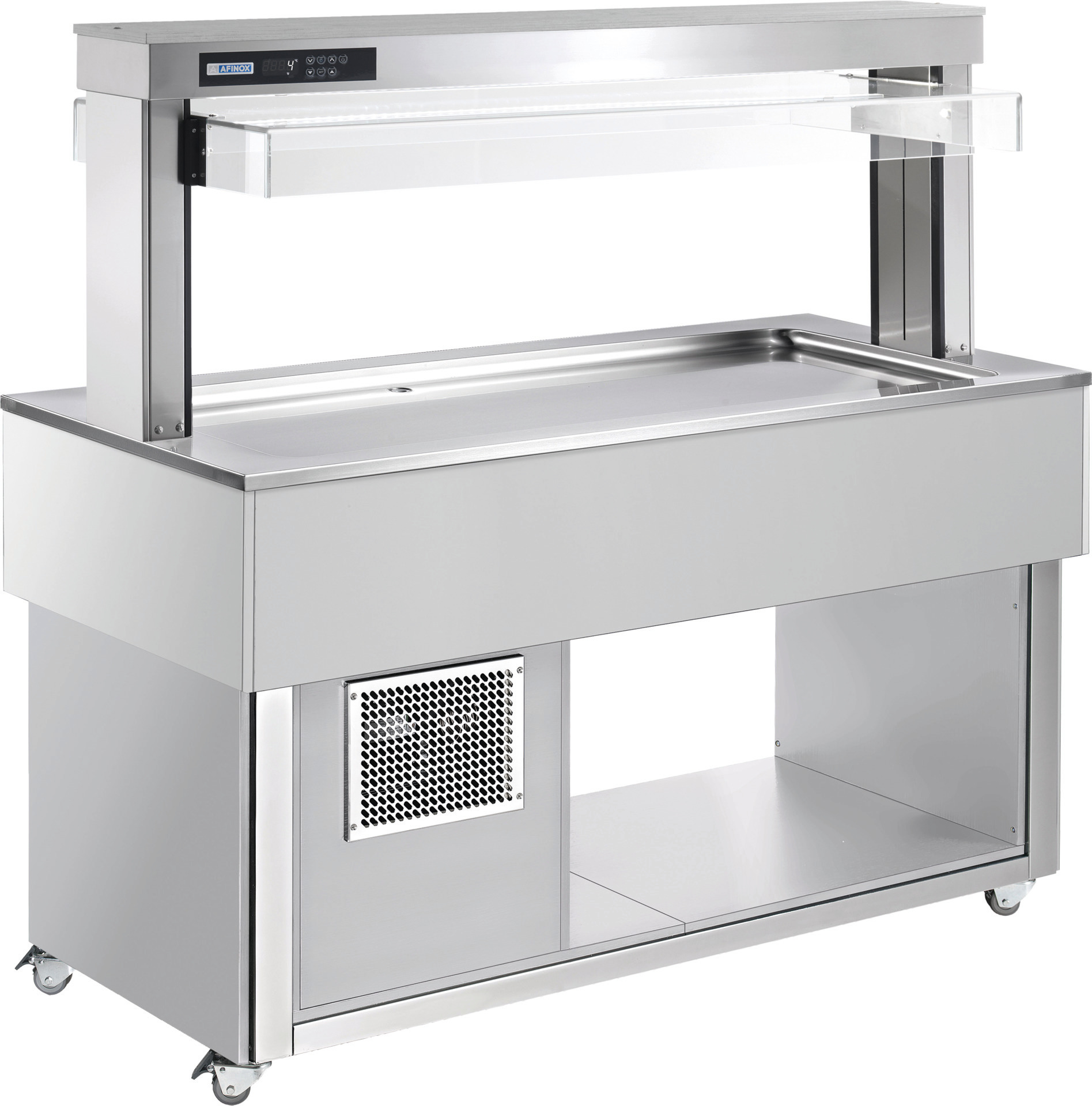 Büfett-Insel gekühlte Platte 1494 mm GN 4/1 Vollverkleidung RAL/Edelstahl