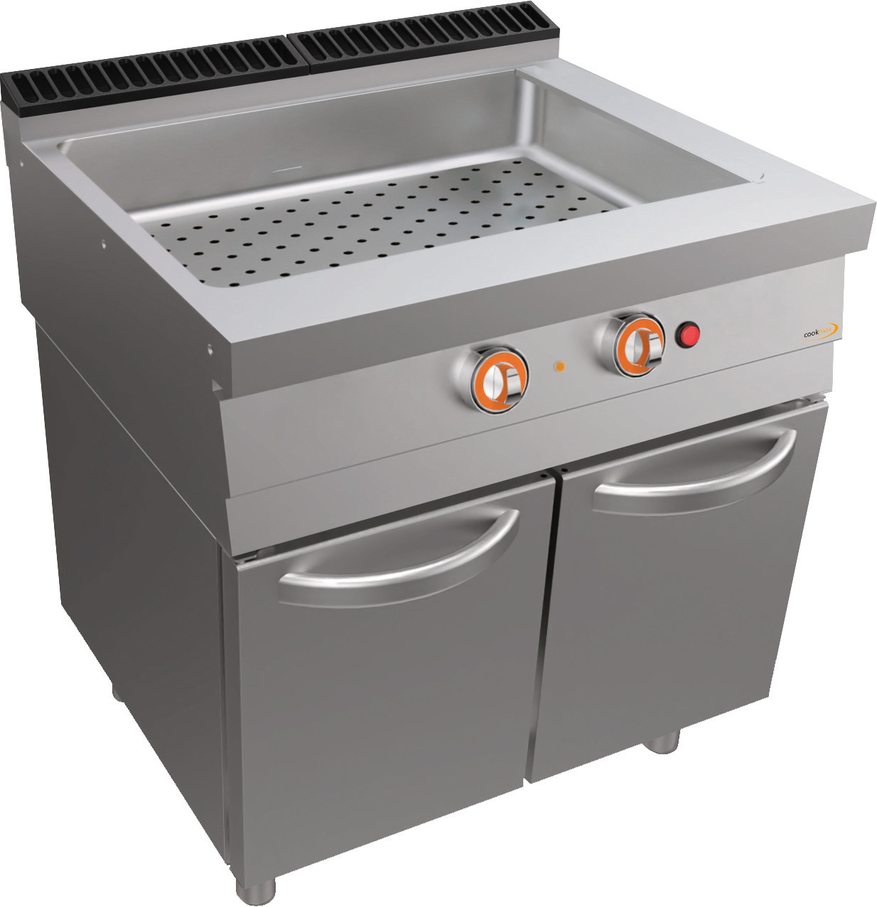 Elektro-Bain-Marie, 2 x GN 1/3 + 2 x GN 1/1, Unterbau Türen