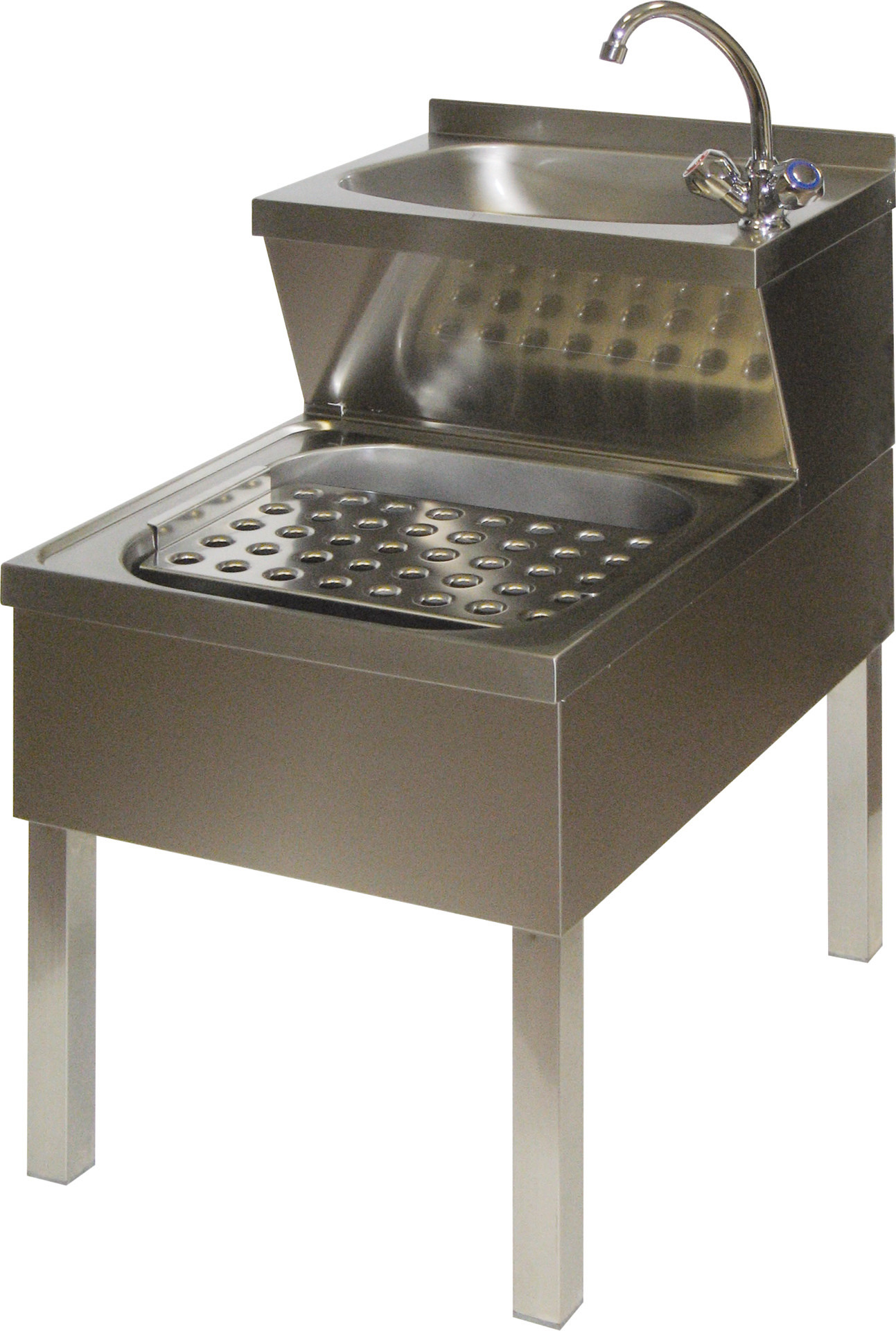 Handwasch-Ausgussbecken kombiniert Mischbatterie 500 x 600 x 850 mm