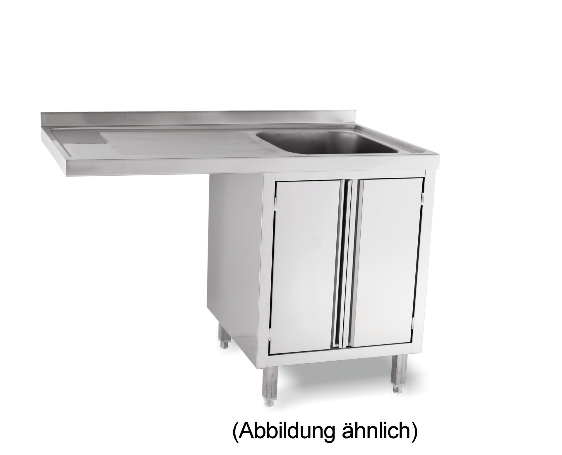 Spülcenterschrank 50 mm Aufkantung Türen 2 Becken re. 1800x850x600 mm