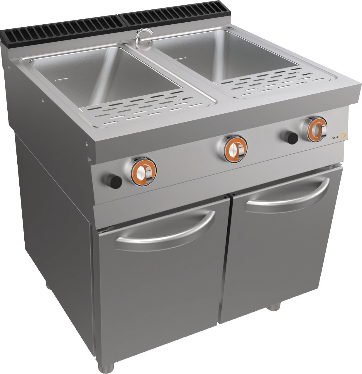 Gas-Nudelkocher, 2 x 26 l, Unterbau Türen
