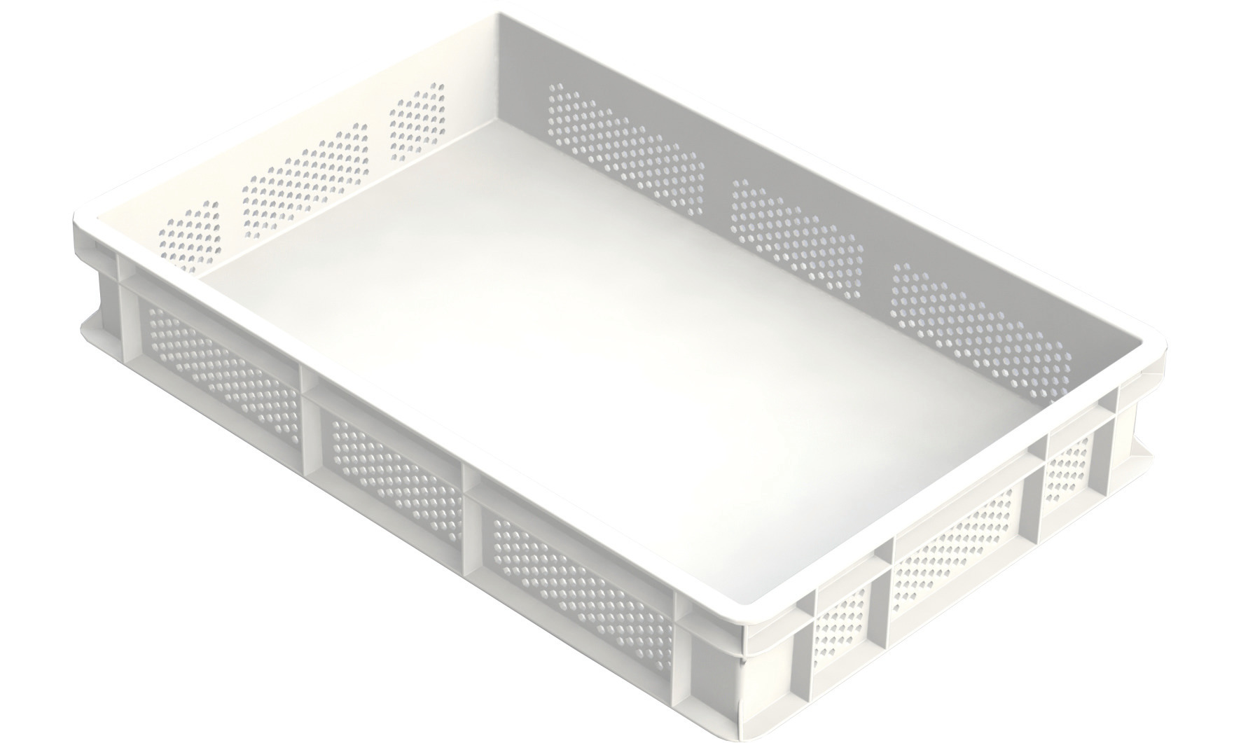 Nudelteig-Box, Seiten perforiert, Polyethylen, weiß, 600 x 400 x 100 mm