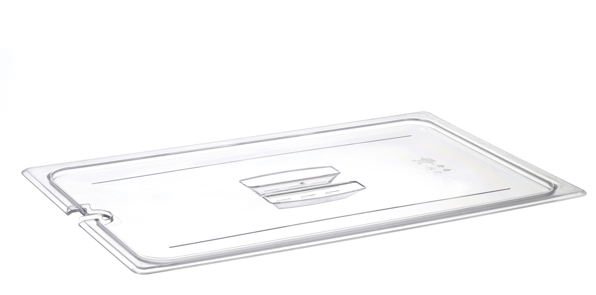 GN-Deckel GN 1/1 530 x 325 mm Griff und Aussparung Polycarbonat transparent