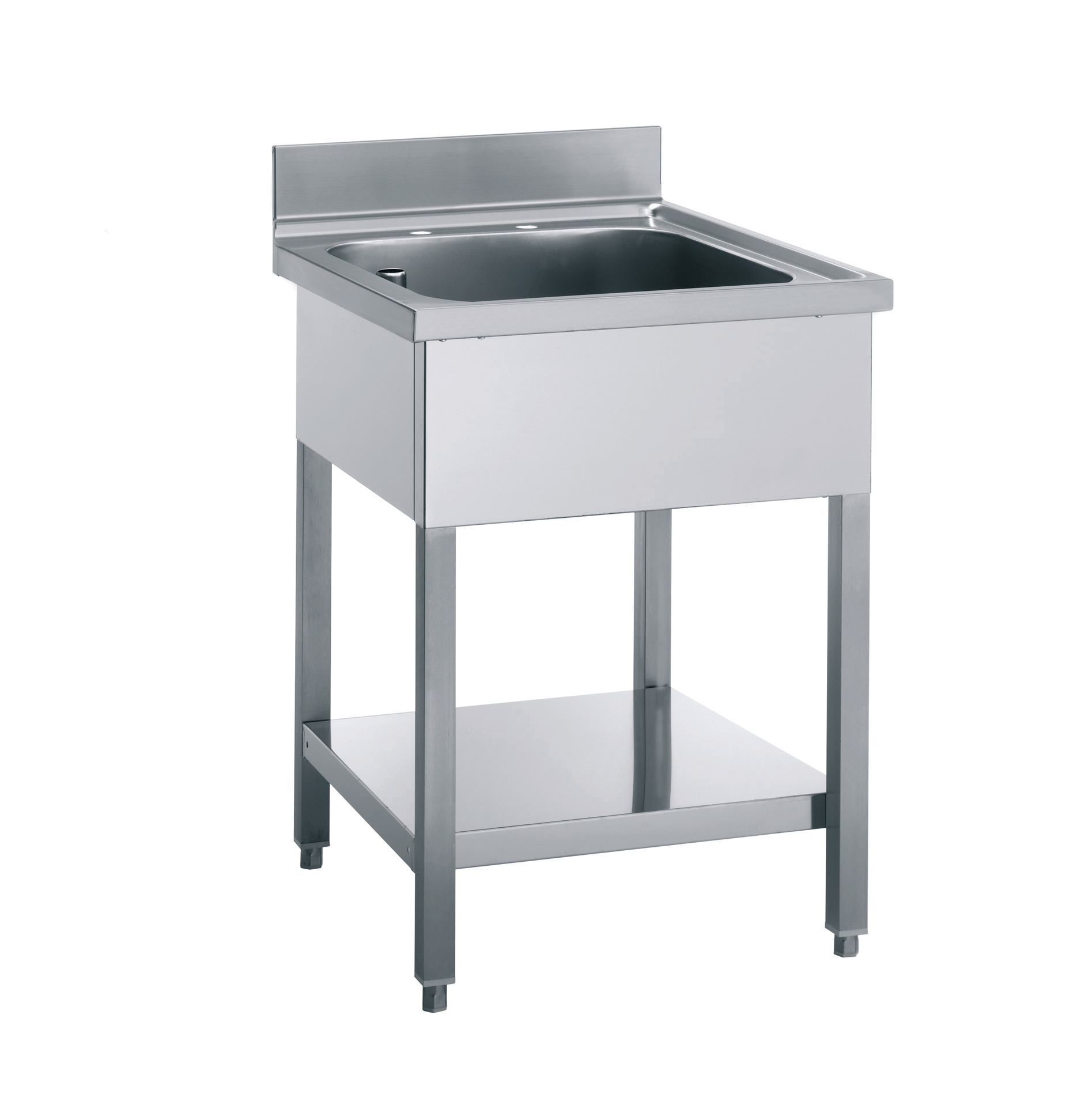 Spültisch 50 mm Aufkantung Ablageboden 1 Becken 700x850x700 mm