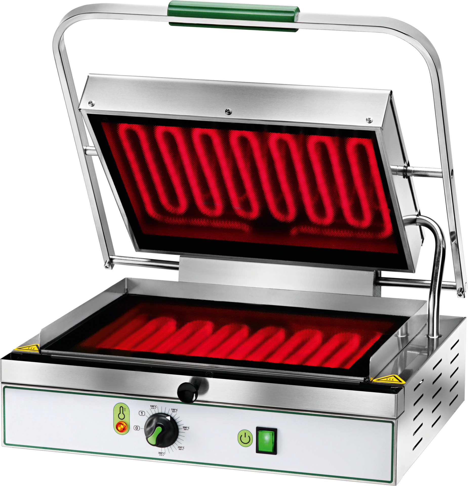 Glaskeramik-Kontaktgrill, oben + unten glatt, Grillfläche: 400 x 300 mm