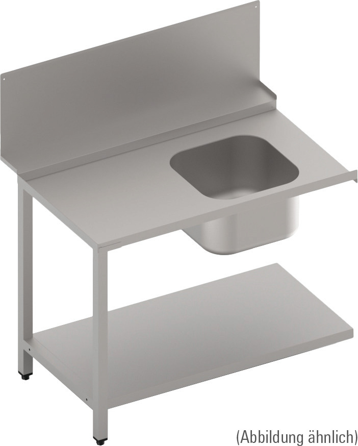 Zulauftisch Becken und Ablagebord 700 mm breit
