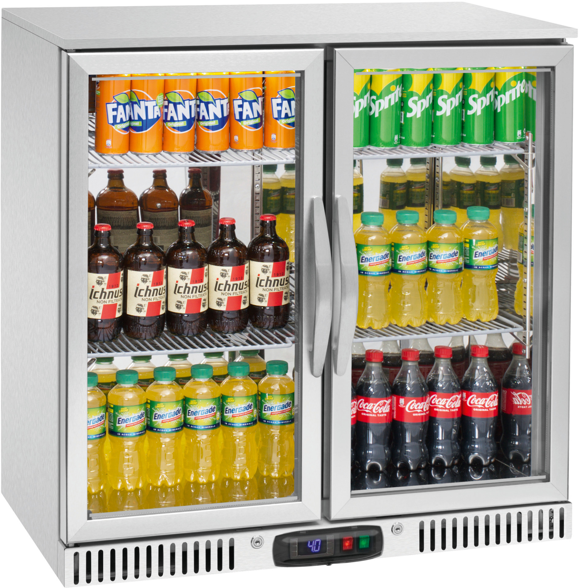 Barkühlschrank, Edelstahl, hochglanzpolierter Innenraum, 180 l