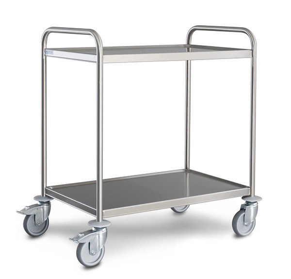 Servierwagen 2 Borde 1000 x 600 mm, luftidentischen Rollen