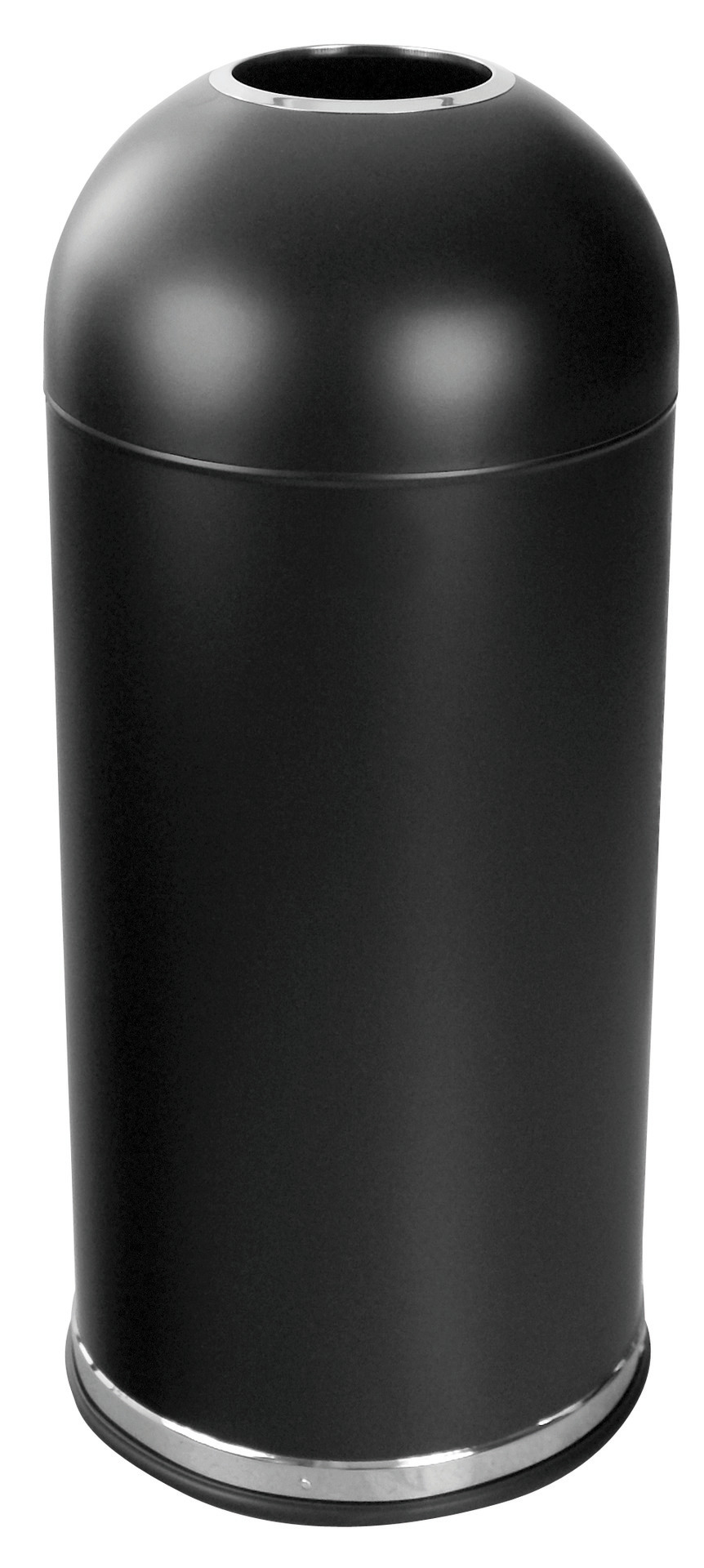 Abfallbehälter Einwurföffnung 52,0 l rund Metall schwarz 380 x 380 x 880 mm
