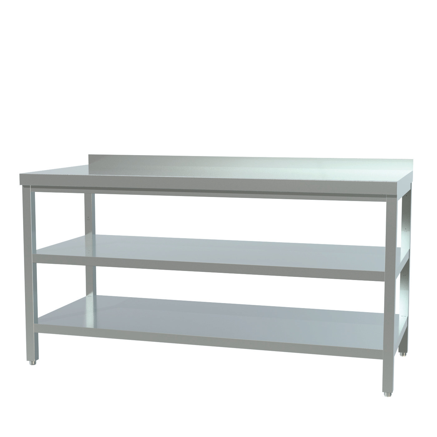 Arbeitstisch verschweißt 2 Böden 50 mm Aufkantung 800 x 600 x 850 mm