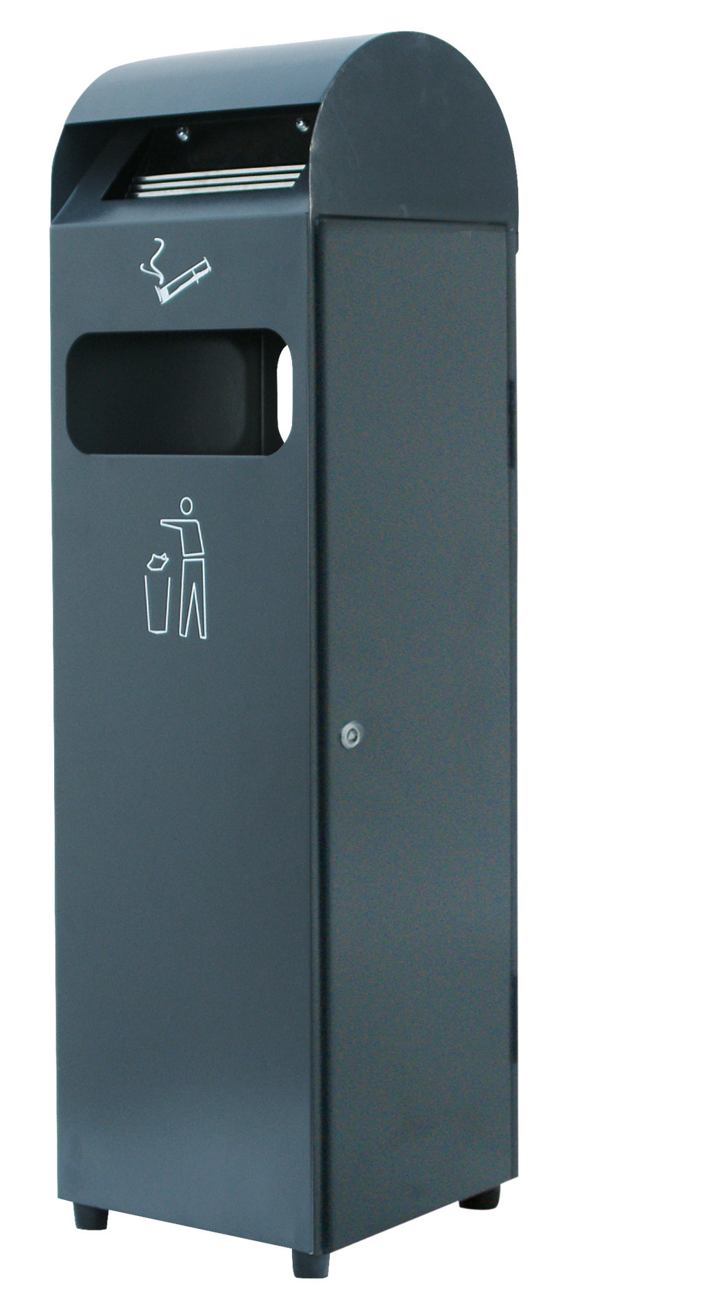 Standabfallbehälter Ascher 48,0 l rechteckig dunkelgrau 492 x 250 x 960 mm